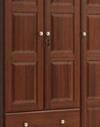 72" Coffee Solid Wood Three Door Two Drawer Combo Dresser
