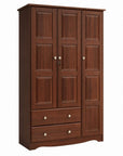 72" Coffee Solid Wood Three Door Two Drawer Combo Dresser