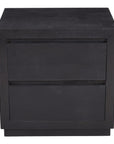 24" Brown Solid Wood Distressed Two Drawer Nightstand