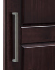 72" Dark Brown Solid Wood Mirrored Two Door Three Drawer Combo Dresser