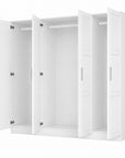 72" Gray Solid Wood Mirrored Four Door Combo Dresser
