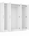 72" Gray Solid Wood Mirrored Four Door Combo Dresser