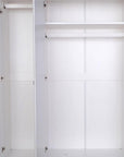 74" White Solid Wood Three Door Combo Dresser