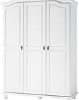 74" White Solid Wood Three Door Combo Dresser