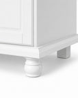 74" White Solid Wood Three Door Combo Dresser