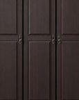 74" Espresso Solid Wood Three Door Combo Dresser