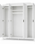 74" White Solid Wood Four Door Combo Dresser