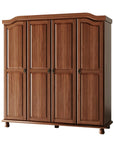 74" White Solid Wood Four Door Combo Dresser