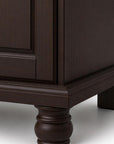 74" Dark Brown Solid Wood Four Door Combo Dresser