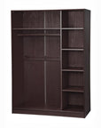 72" Dark Brown Solid Wood Three Door Combo Dresser