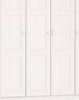 72" White Solid Wood Four Door Combo Dresser