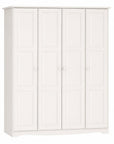 72" White Solid Wood Four Door Combo Dresser