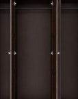 72" Dark Brown Solid Wood Four Door Combo Dresser