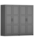 72" Gray Solid Wood Four Door Combo Dresser