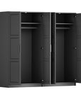 72" Gray Solid Wood Four Door Combo Dresser