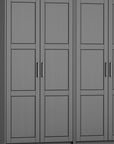 72" Gray Solid Wood Four Door Combo Dresser