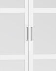 72" White Solid Wood Mirrored Four Door Combo Dresser