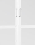 72" White Solid Wood Mirrored Four Door Combo Dresser