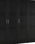 72" Black Solid Wood Five Door Combo Dresser