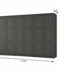 72" Black Solid Wood Six Door Combo Dresser