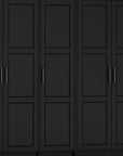 72" Black Solid Wood Six Door Combo Dresser