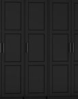 72" Black Solid Wood Six Door Combo Dresser