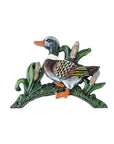 8" Black Green And Brown Iron Duck Garden Hose Hanger