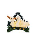 8" Black And Yellow Iron Ducklings Garden Hose Hanger