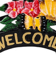 8" Black Yellow And Pink Iron Floral Bouquet Welcome Garden Hose Hanger
