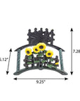 7" Yellow Black And Green Iron Sunflowers Garden Hose Hanger