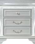 31" Silver Wood Two Drawer Nightstand