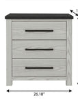 24" Beige Wood Two Drawer Nightstand