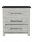 24" Beige Wood Two Drawer Nightstand