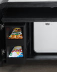 27" White And Black Wood Lighted Nightstand with USB Port and Integrated Tech
