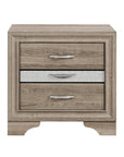 26" Natural Wood Two Drawer Nightstand