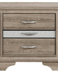 26" Natural Wood Two Drawer Nightstand