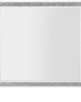 36" X 38" White And Silver Wood Freestanding Framed Dresser Mirror