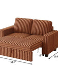 58" Brown And Black Faux Leather Loveseat