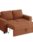 58" Brown And Black Faux Leather Loveseat