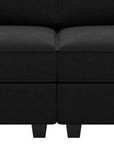 64" Green And Black Velvet Modular Loveseat With Storage