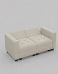 64" Black Velvet Modular Loveseat With Storage