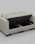 64" Black Velvet Modular Loveseat With Storage