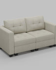 64" Black Velvet Modular Loveseat With Storage