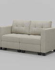 64" Black Velvet Modular Loveseat With Storage