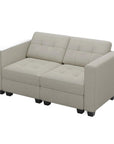 64" Black Velvet Modular Loveseat With Storage