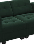 64" Black Velvet Modular Loveseat With Storage