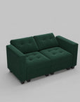64" Black Velvet Modular Loveseat With Storage
