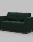 64" Black Velvet Modular Loveseat With Storage