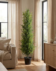 48" Green Artificial Pine Tree In Round Black Pot