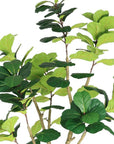 84" Green Artificial Fiddle Leaf Tree In Round Black Pot